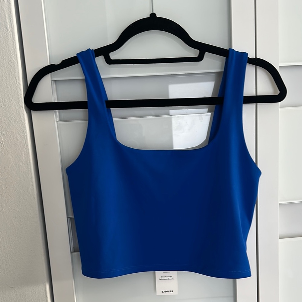 Express Blue Sleeveless Crop Tank Top